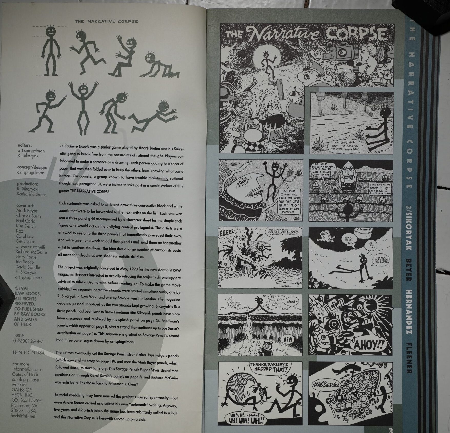 Primera pagina de The Narrative Corpse, imagen publicada en lars.ingebrigtsen.no