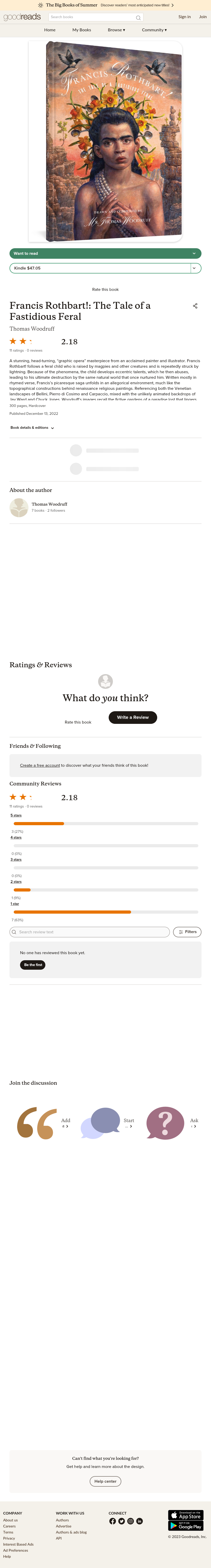 Mr. Thomas Woodruff’s Francis Rothbart!: Not Really a Review – Random ...